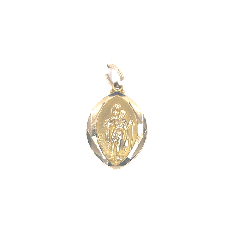 Women’s 9ct Yellow Gold Oval St Christopher Pendant - 1.2g 1.8cm