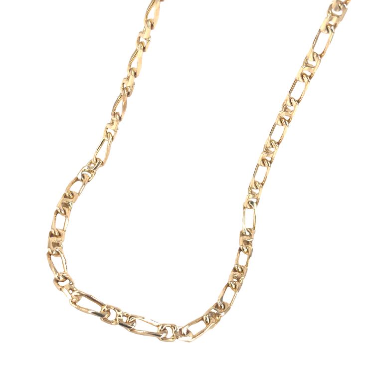 Men’s 9ct Classic Yellow Gold Fancy Figaro Chain Necklace- 26.6g 26”