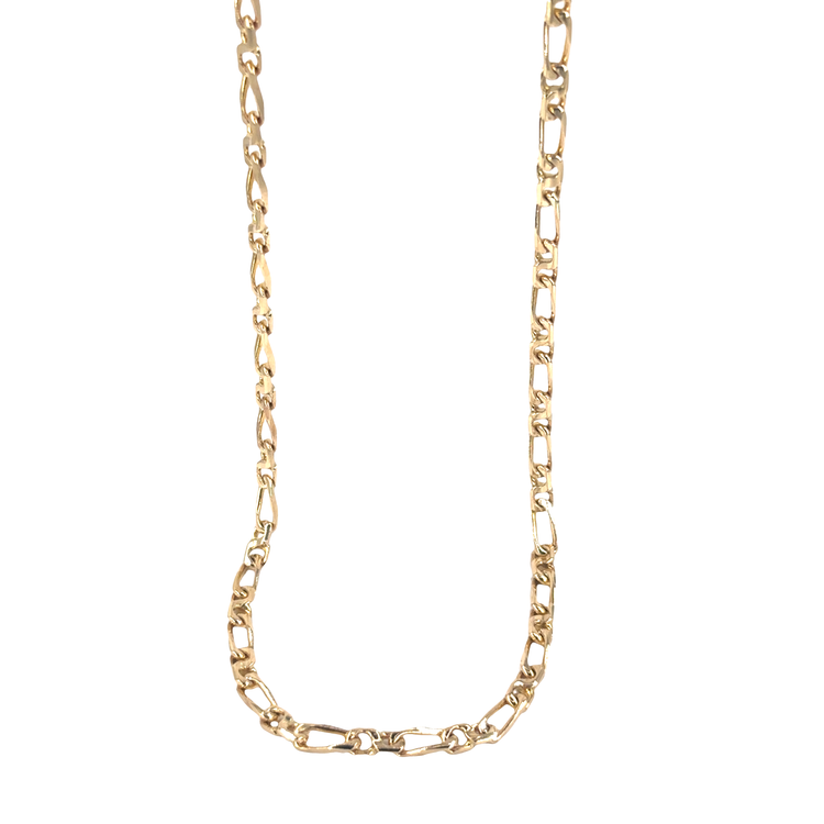 Men’s 9ct Classic Yellow Gold Fancy Figaro Chain Necklace- 26.6g 26”