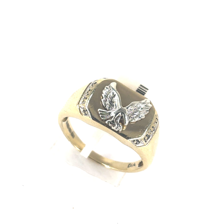Men’s 9ct Yellow Gold Eagle Ring - 4.8g Size V