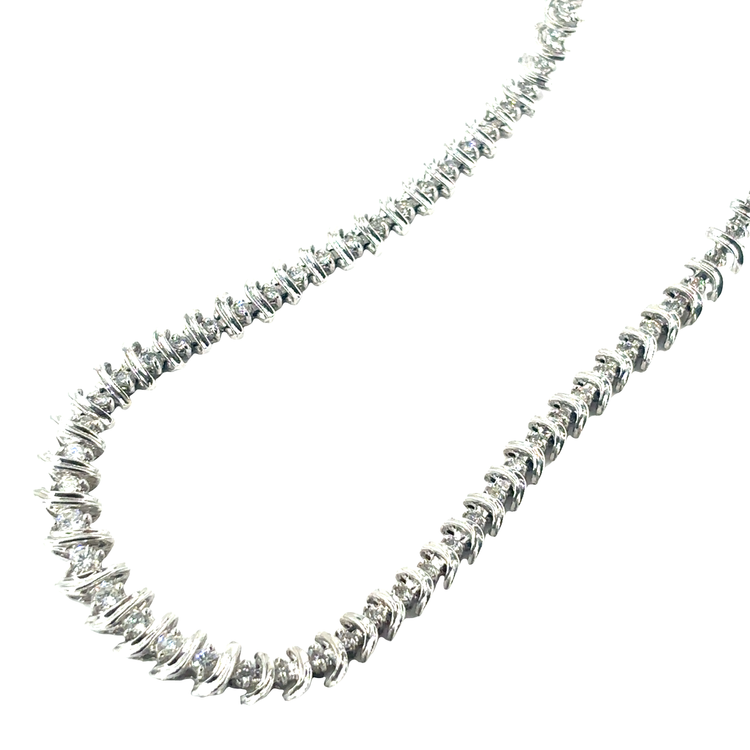 Women’s 18ct White Gold Diamond Tennis Necklace