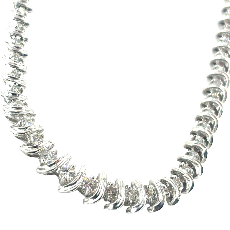 Women’s 18ct White Gold Diamond Tennis Necklace