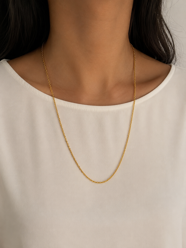 Classic 9ct Yellow Gold Trace Chain Necklace