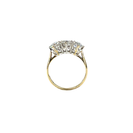 9CT Yellow Gold Three-Stone CZ Ring