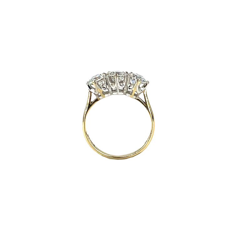 9CT Yellow Gold Three-Stone CZ Ring