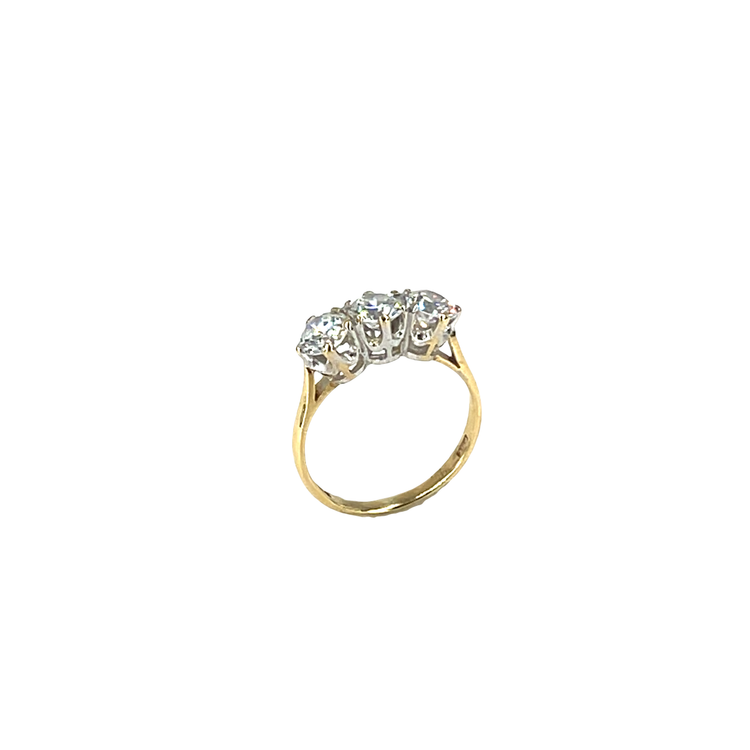 9CT Yellow Gold Three-Stone CZ Ring