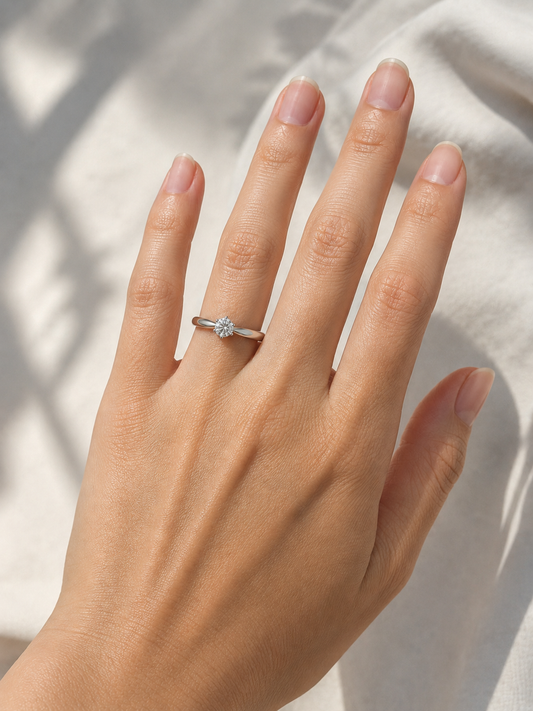Classic 18CT White Gold Diamond Solitaire Ring