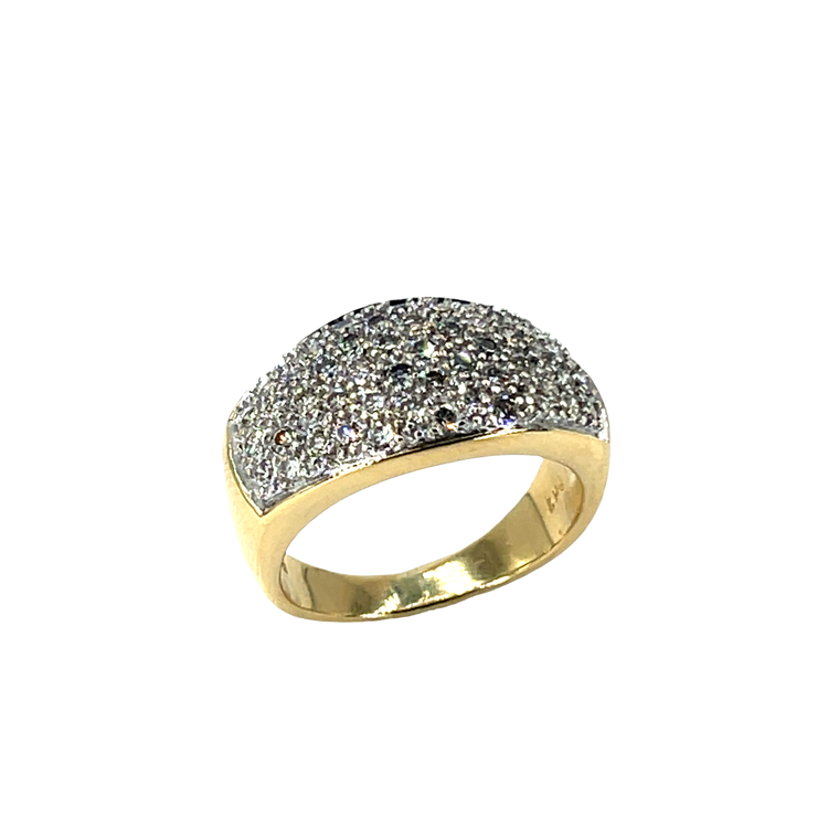 Diamond Pavé Dome Band Ring in 18CT Yellow Gold
