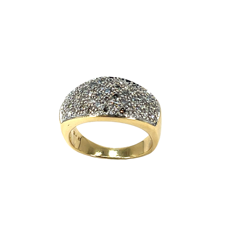 Diamond Pavé Dome Band Ring in 18CT Yellow Gold