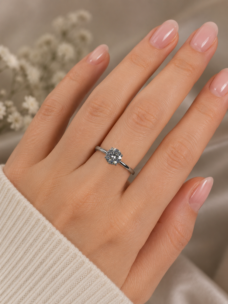 Classic Diamond 0.60CT Solitaire Ring in 18CT White Gold