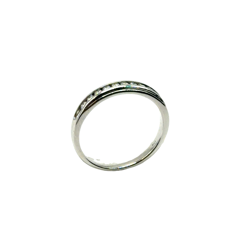 9CT White Gold Diamond Band Ring 2.5g