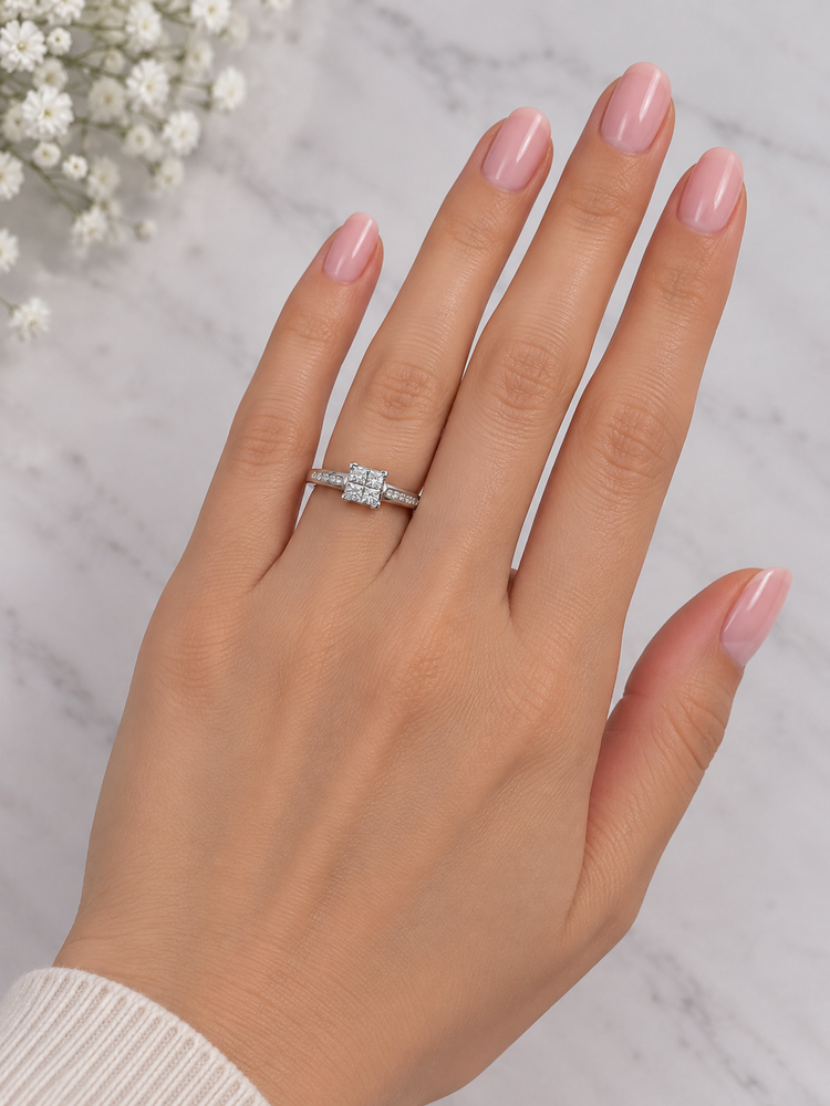 Fancy Brown Diamond Cluster Ring in Platinum