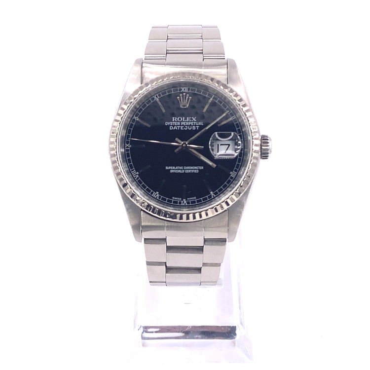 Men’s Stainless Steel Vintage Rolex Datejust  Watch - 36mm Black Dial