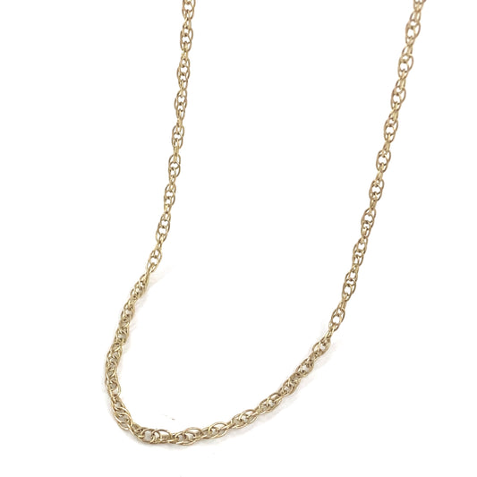 Women’s 9ct Yellow Gold Fine Rope Necklace - 22”