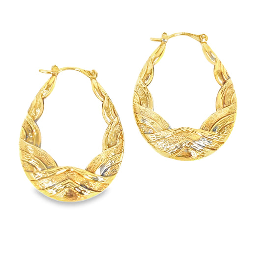 Women’s 9ct Yellow Gold Creole Hoop Earrings - 3.1g