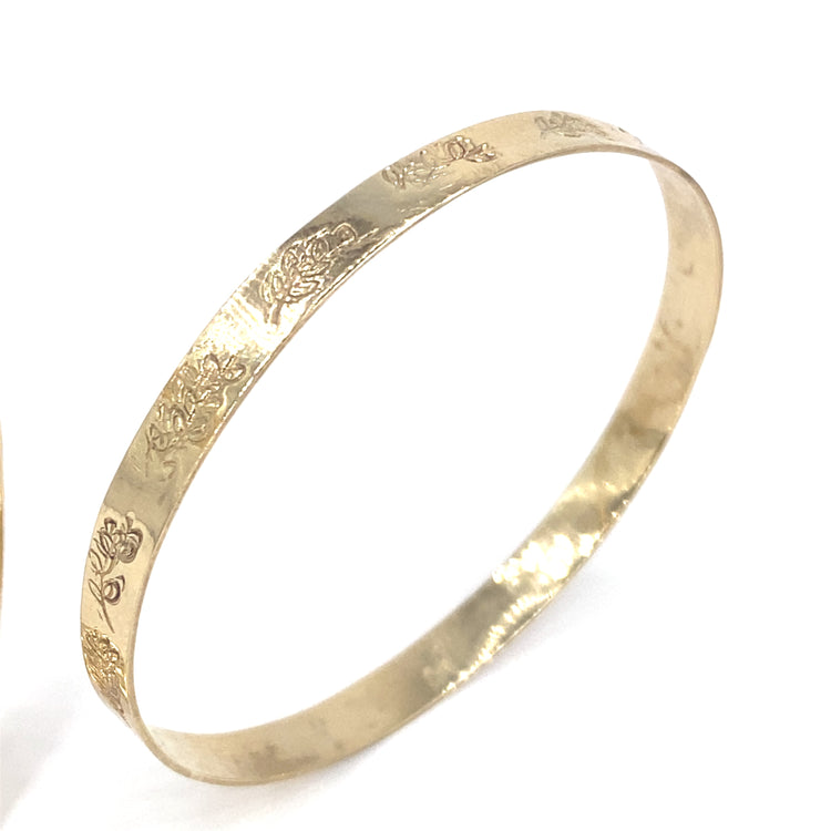 Children’s 9ct Yellow Gold Engraved Bangle -Set Of Four