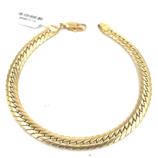 Women’s 18ct Yellow Gold Cuban Link Bracelet - 8.2g 7.5”