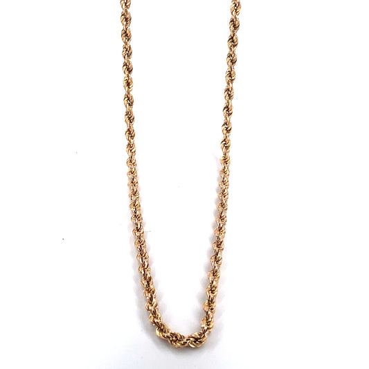 Men’s 9ct Yellow Gold Rope Chain - Long 24.2g