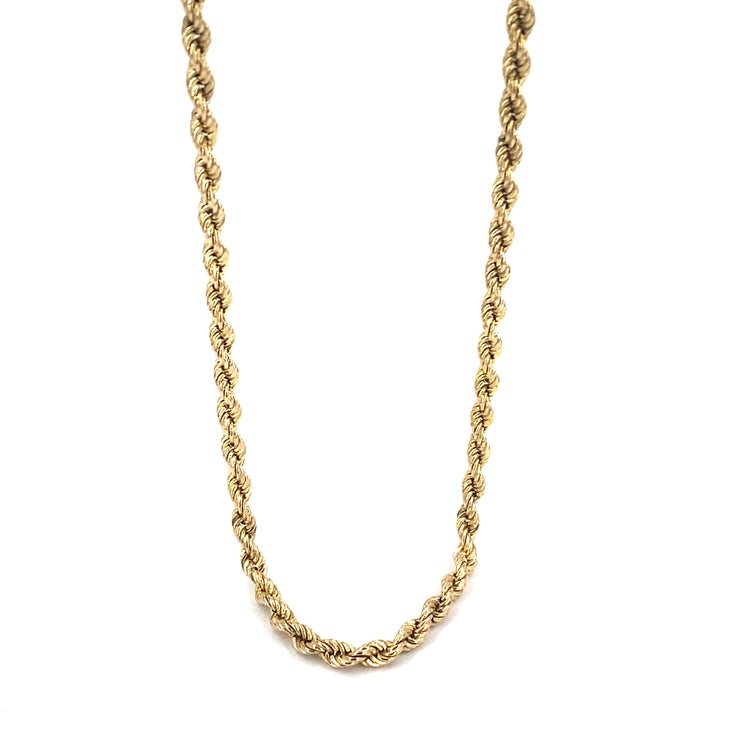 Women’s 9ct Yellow Gold Rope Chain - 3.9g 16”