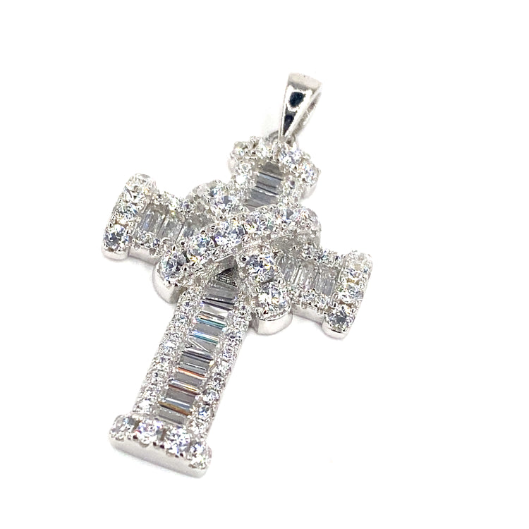 Women’s 925 Sterling Silver Cross Pendant - CZ Small