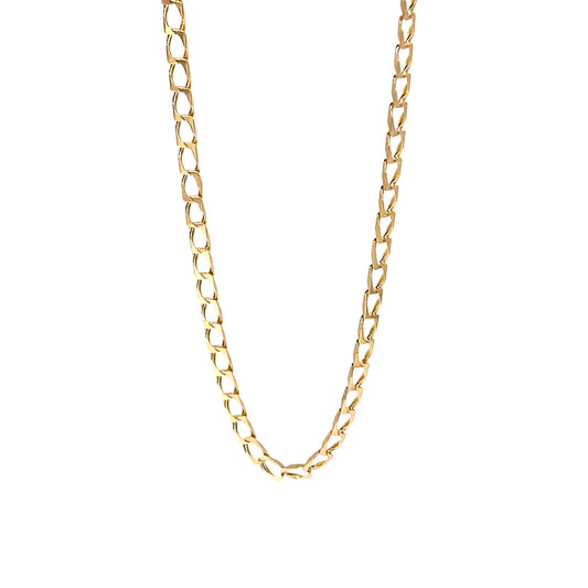 Womens 9ct Yellow Gold Curb Chain - 4.4g 21”