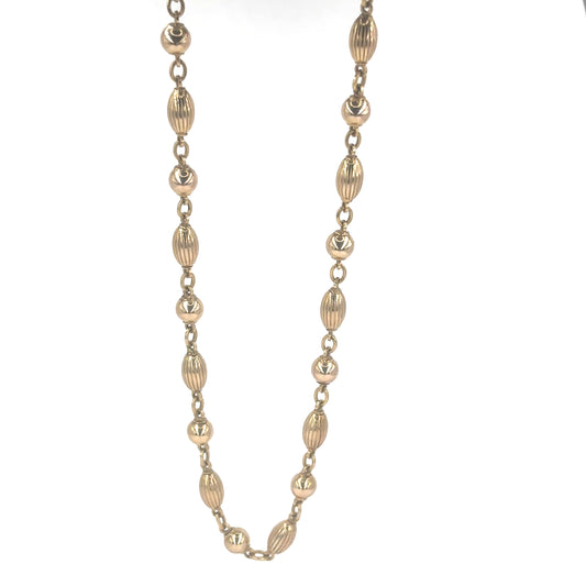 Women’s 9ct Yellow Gold Beaded Necklace