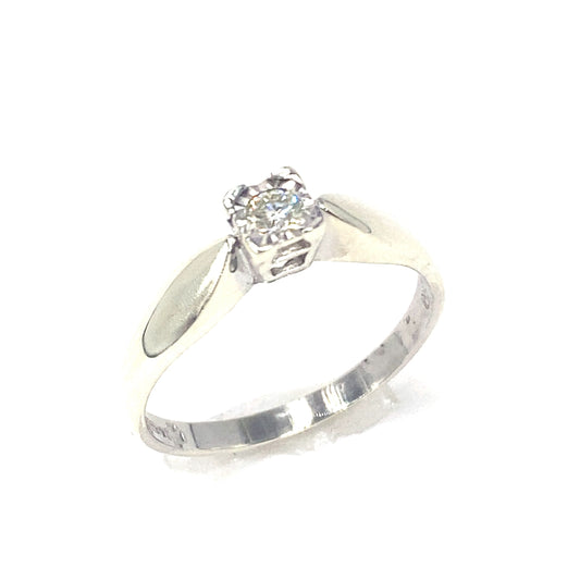 Women’s 9ct White Gold Diamond Ring-0.05ct