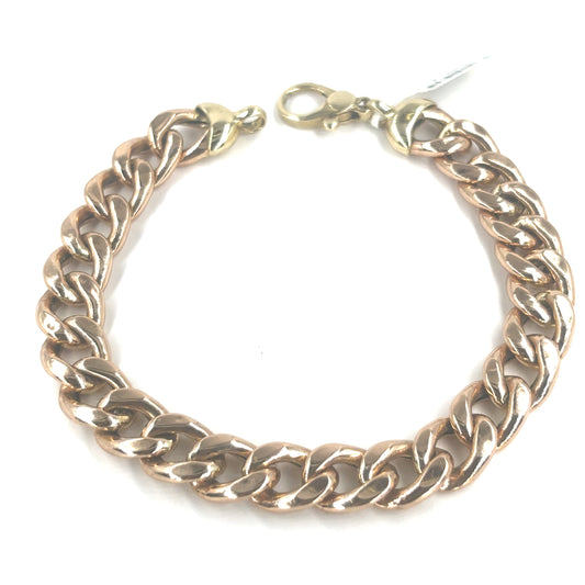Men’s 9ct Yellow Gold Hollow Curb Bracelet - 8” 20.5g