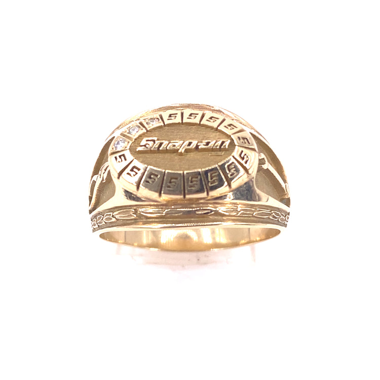 Men’s 10k Yellow Gold  Snap On Ring - Size P 14.3G