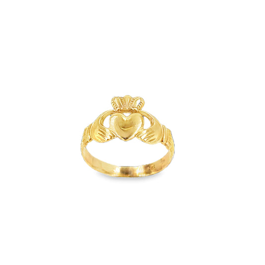 Men’s 9ct Yellow Gold Claddagh Ring - 3.4g Size U