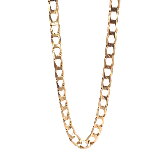 Men’s 9ct Yellow Gold Square Curb Chain - 30g