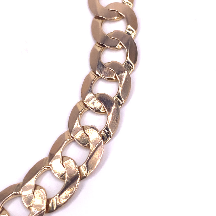 Men’s 9ct Yellow Gold Curb Bracelet - 9.6g 8”