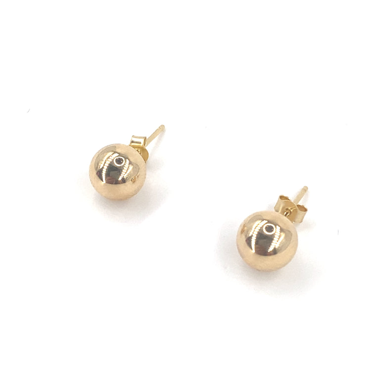 Women’s 9ct Yellow Gold Bead Studs - 6mm