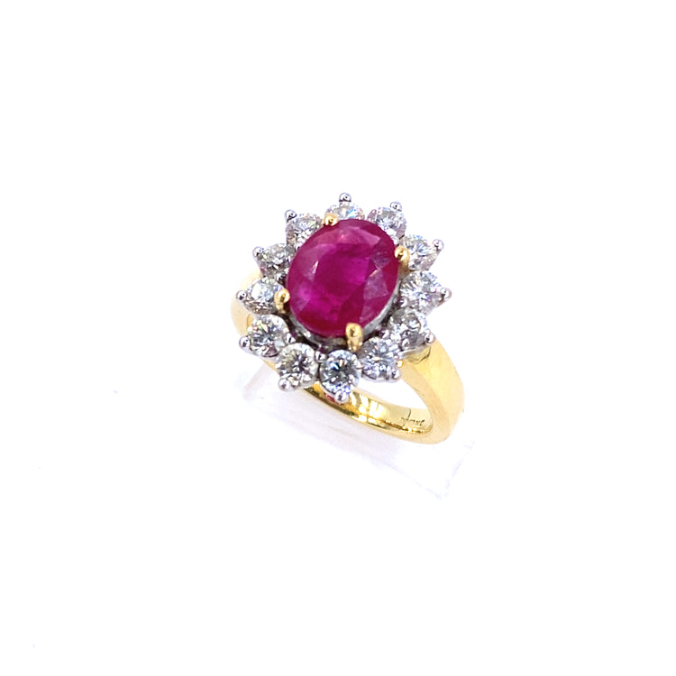 Women’s 11.1g Diamond Ruby Cocktail Ring - 1.20ct