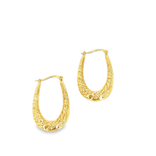 Women’s 9ct Yellow Gold Creole Hoop Earrings -1.6g
