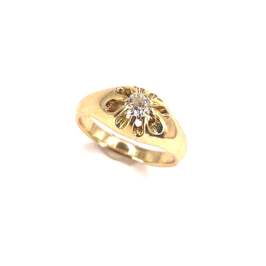 Children’s 18ct Yellow Gold Miner Cut Diamond ‘Gypsy’ Ring - 0.10ct