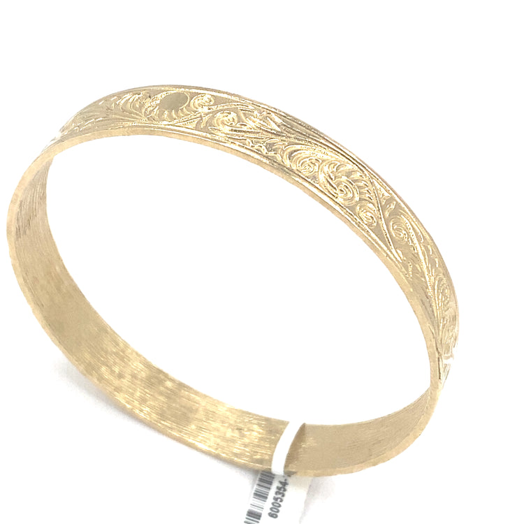 Maiden's 9ct Yellow Gold Engraved Bangle Set