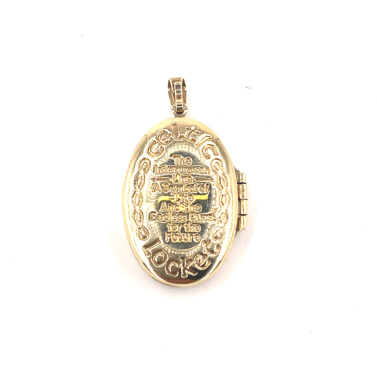 Women’s 9ct Yellow Gold Celtic Green Enamel Locket