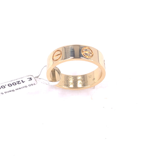 Women’s 18ct Yellow Gold Original Cartier Ring - Size 52 5.9g