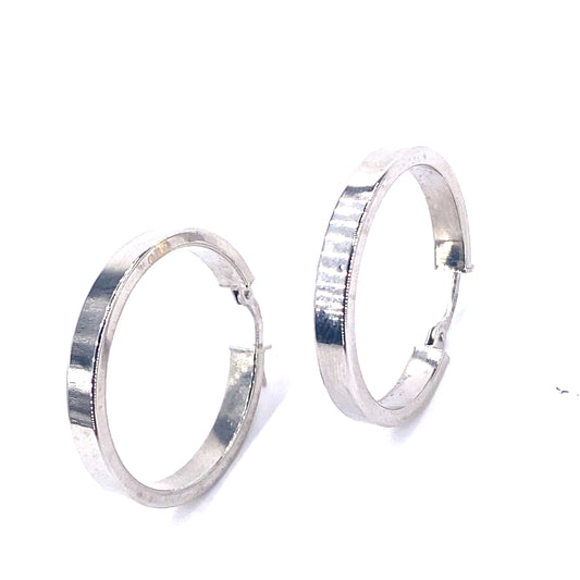 Women’s 9ct White Gold Hollow Cuff Hoops