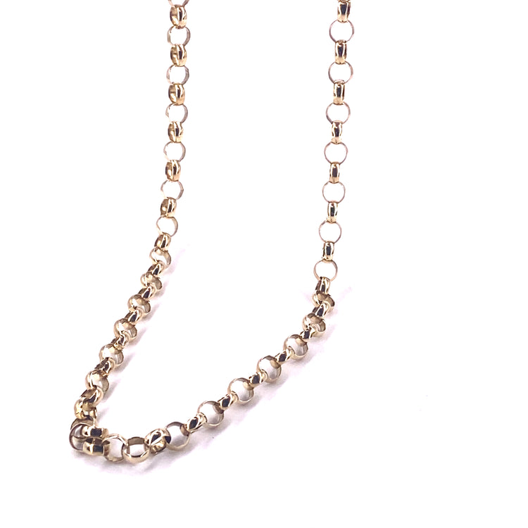 Unisex 9ct Yellow Gold Belcher Chain - 15.8g 22”