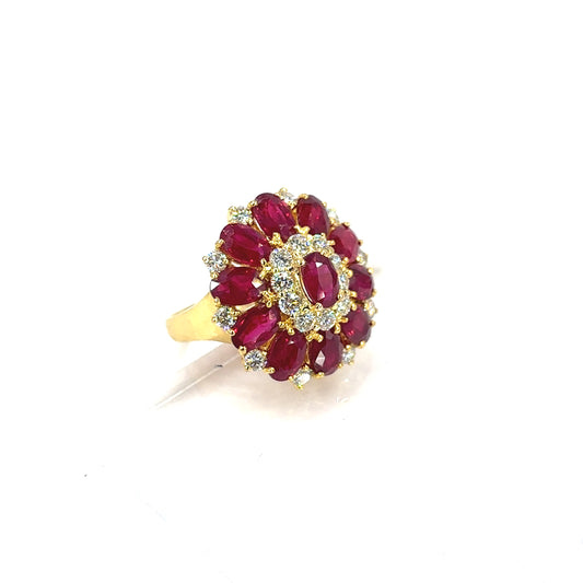 Women’s 18ct Yellow Gold Diamond & MayanMarian Ruby Cocktail Ring