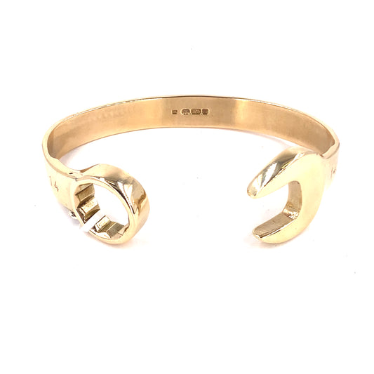 Men’s 9ct Yellow Gold Spanner Bangle - 67g