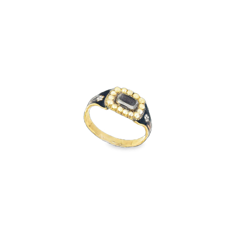 Women’s 15ct Yellow Gold Victorian Mourning Ring -1.7g