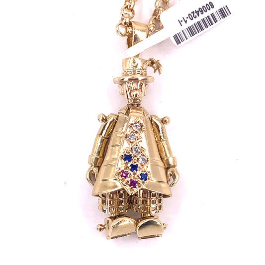 Women’s 9ct Yellow Gold Suited Clown Pendant - 15g