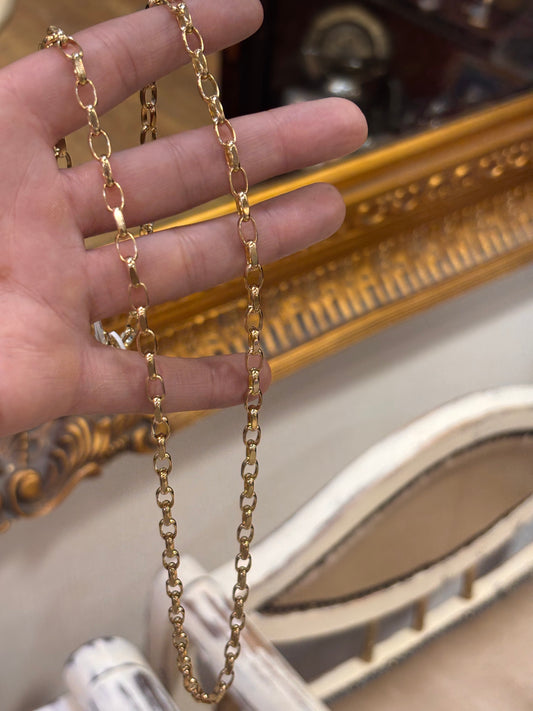 Men’s 9ct Classic Yellow Gold Belcher Chain Necklace- 25.8g 26”