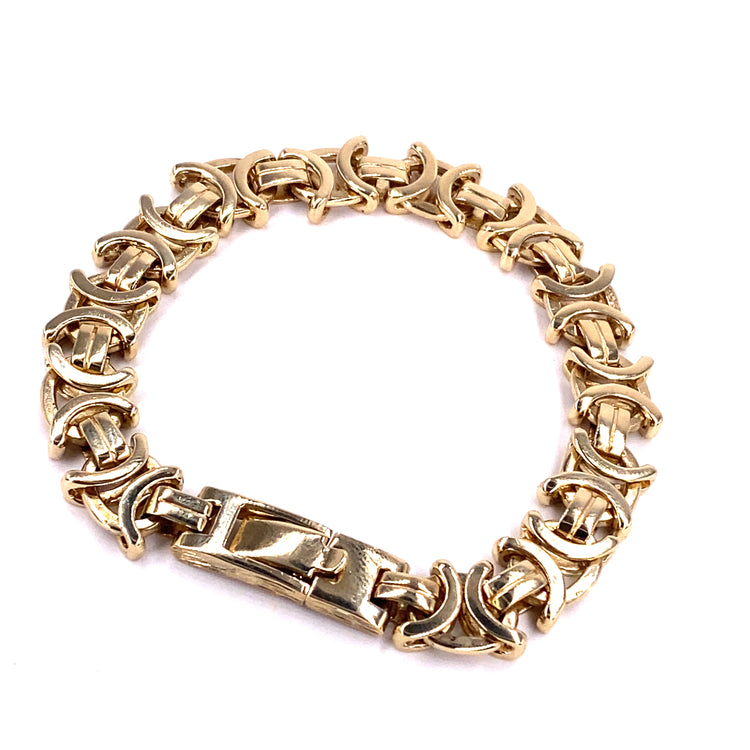 Men’s 9ct Yellow Gold Byzantine Bracelet -36g