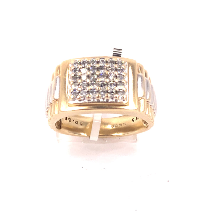 Men’s 9ct Yellow Gold Diamond Watch Link Ring - 0.50ct Size V 8.9g