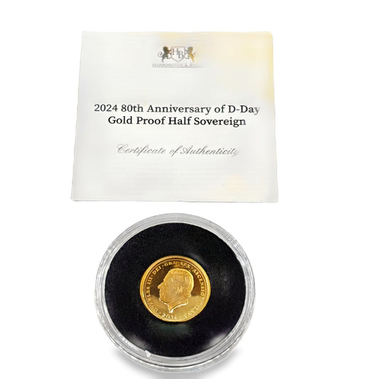 22ct VE Day 80th Anniversary Gold Proof Half Sovereign - 4g