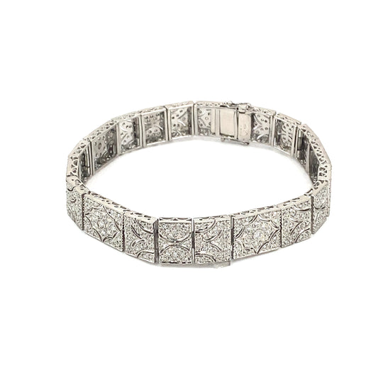 Women’s 18ct White Gold Diamond  Art Deco Styled  Bracelet